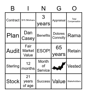 ESOP BINGO Card