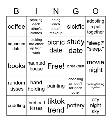fluffvember Bingo Card