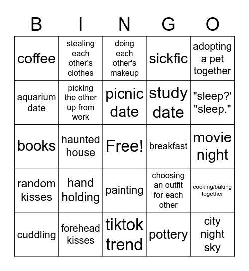 fluffvember Bingo Card