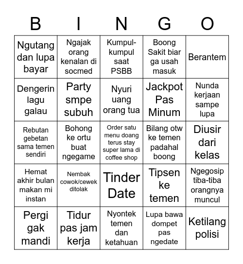 Thanatos BINGO Card