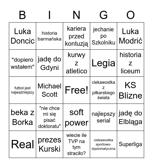 Mieszgo Bingo Card