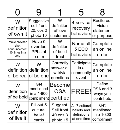 Bingo Card