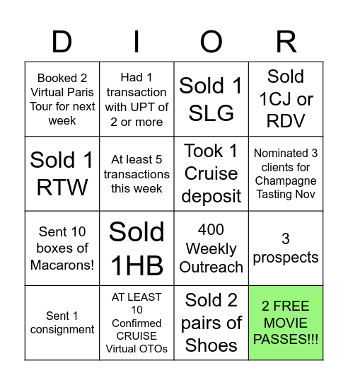 WINNER WINNER CHICKEN DINNER! Bingo Card