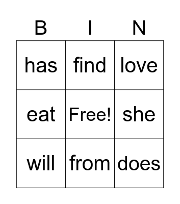 October Spelling 2 Bingo Card