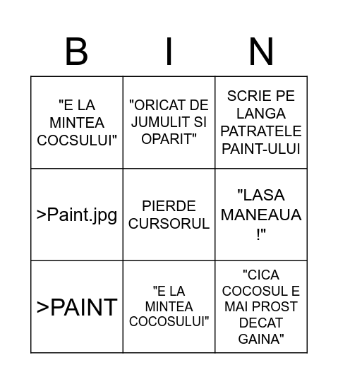 MUNTEANU BINGO Card