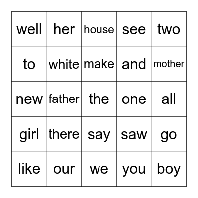 K block 2 plus 3 Bingo Card