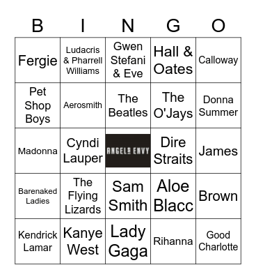 v35 Money Songs Bingo Card