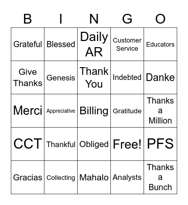 PFS WEEK Bingo Card