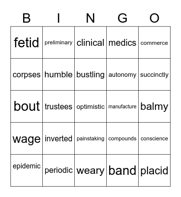 Mysteries and Investigations Bingo Card