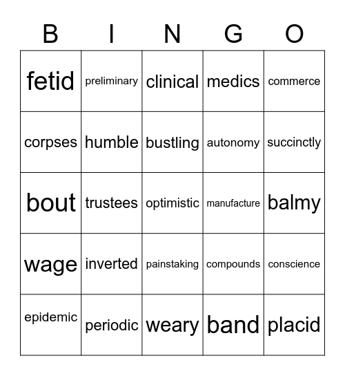 Mysteries and Investigations Bingo Card