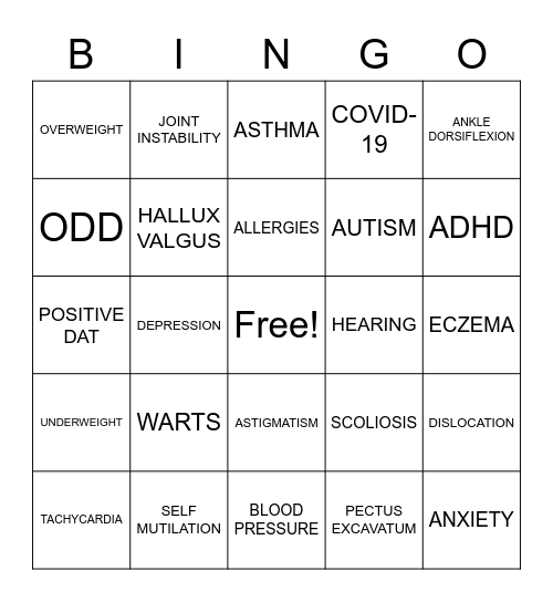 APPLICANT DQ Bingo Card