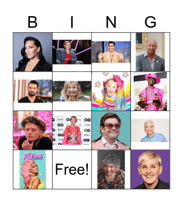 LGBTQ+ celebrity bingo Card