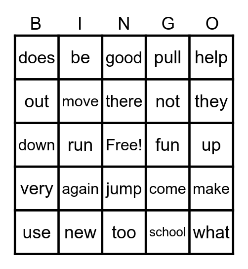 Community Helpers Bingo Card