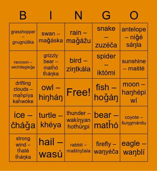 Wagmú - Bingo Card