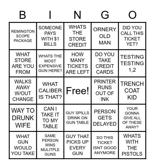 BANQUET BINGO Card