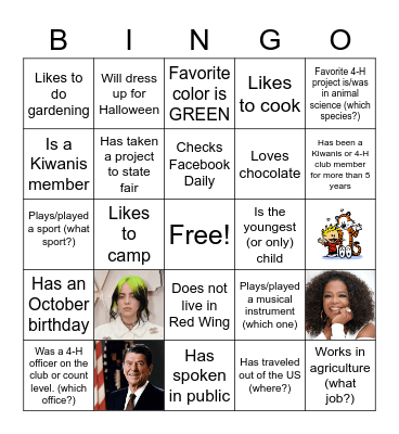 4-H BINGO Card