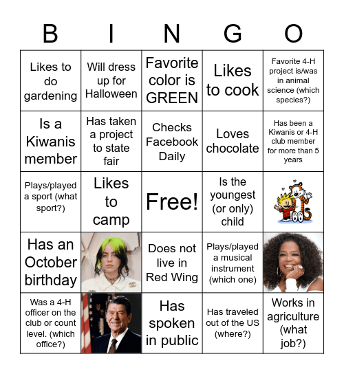 4-H BINGO Card