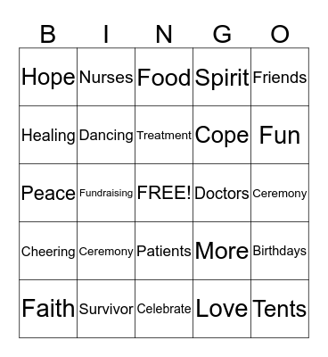 RELAY BINGO Card