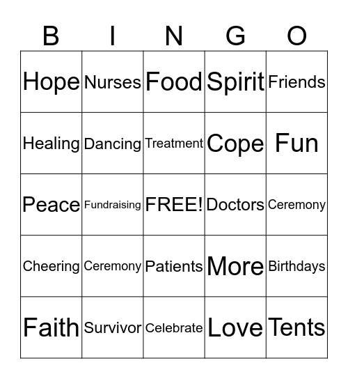 RELAY BINGO Card