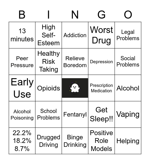 Red Ribbon Week Bingo Card