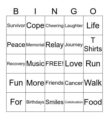 RELAY BINGO Card