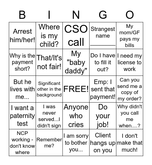 May Telephone BANGO Bingo Card