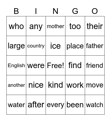 Plus 20-24 Bingo Card