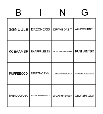 People Bingo Card