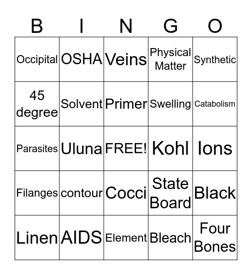 COSMO BINGO Card