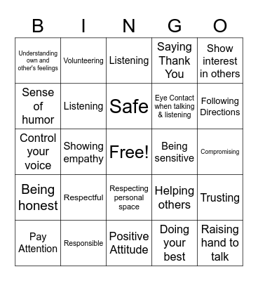 The Mustang Way Bingo Card