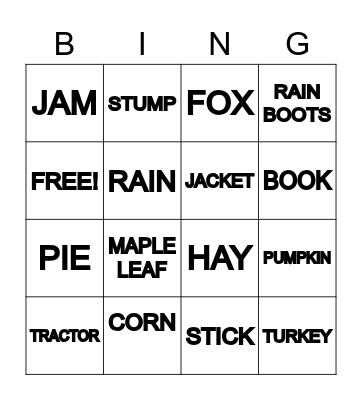 FALL BINGO Card