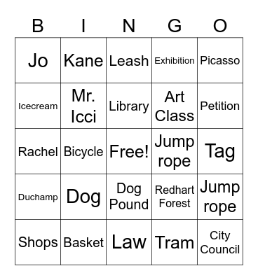 Pawcasso Bingo Card