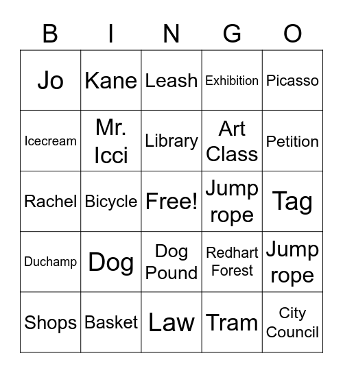 Pawcasso Bingo Card