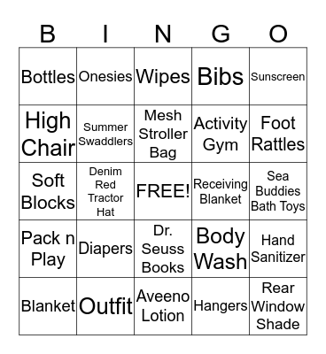 Baby Doelle Bingo Card