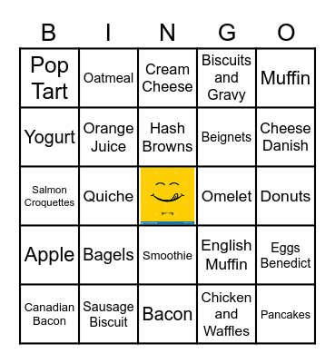 What did you have for breakfast??? Remember to CONTACT the BINGO BASE AS SOON AS YOU BINGO either HORIZONTALLY, VERTICALLY OR DIAGONALLY. GOOD LUCK!!!!! Bingo Card