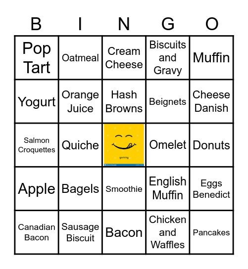 What did you have for breakfast??? Remember to CONTACT the BINGO BASE AS SOON AS YOU BINGO either HORIZONTALLY, VERTICALLY OR DIAGONALLY. GOOD LUCK!!!!! Bingo Card