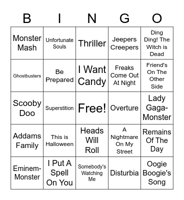 Lindley Halloween Bingo Card