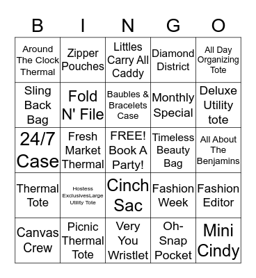 Thirty One Bingo Card