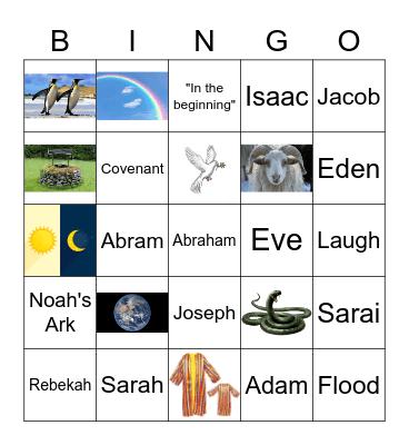 Genesis Bingo Card
