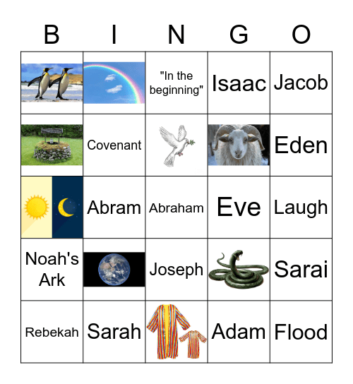 Genesis Bingo Card