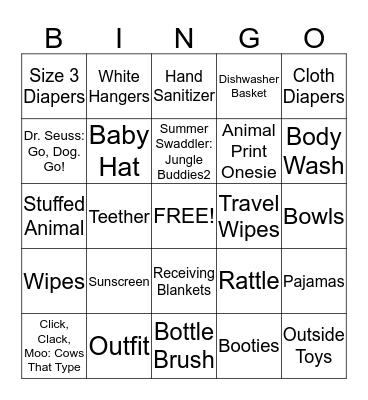 Baby Doelle Bingo Card