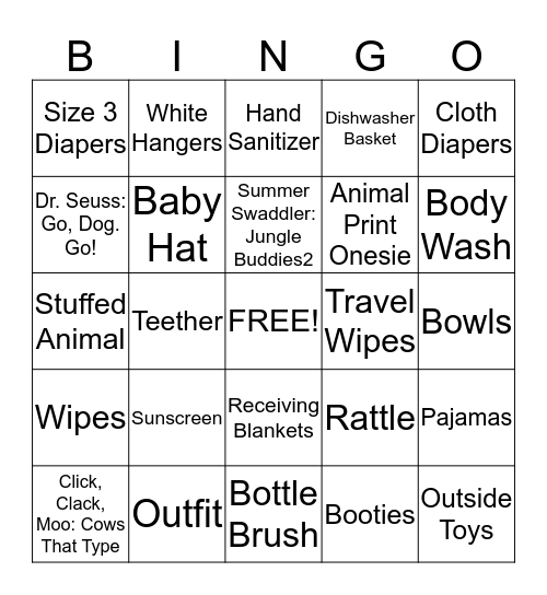 Baby Doelle Bingo Card