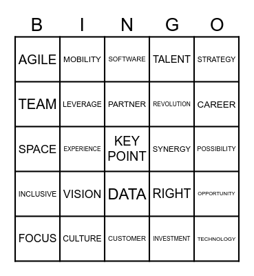 TEAM BINGO Card