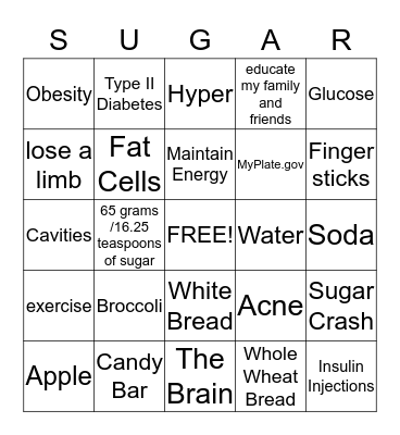 Sweet, Sweet, Bingo Card