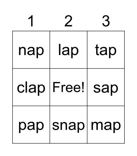 ap family Bingo Card