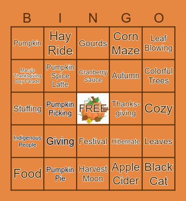 FALL Bingo Card