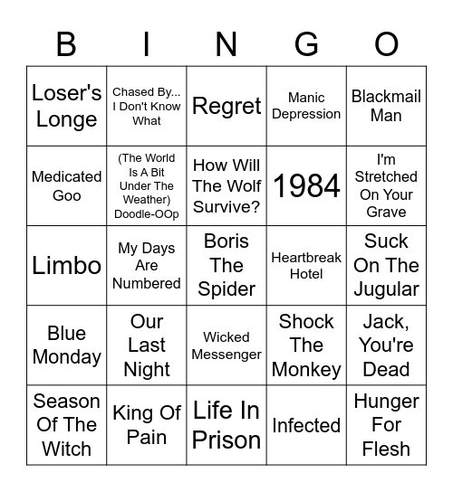 Vinyl Bingo - Spooky Edition Bingo Card