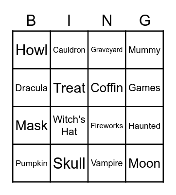 Halloween Bingo Card