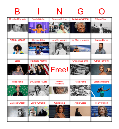 INFLUENTIAL WOMEN Bingo Card