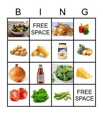 FOOD VOCABULARY Bingo Card